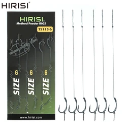 Hirisi 6pcs Carp Fishing Ready Made Hook Link For Feeder Fishing Terminal Tackle Fishing Accessories TS115