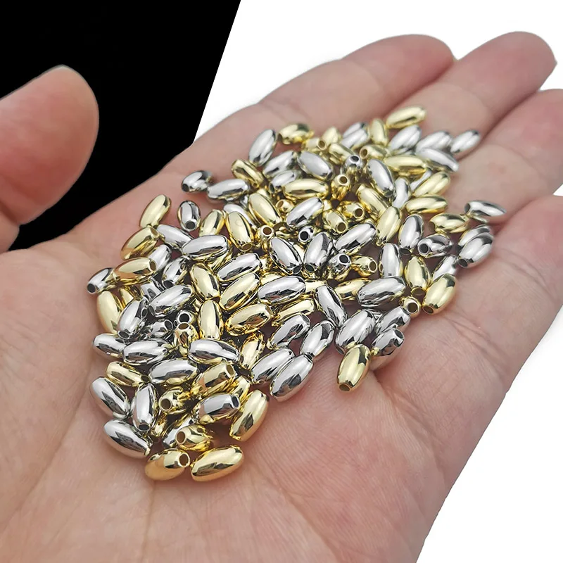 100-400pcs 3x6/4x8mm Rice Shape CCB Beads Tube Beads For Bracelet Jewelry Findings Plastic Loose Spacer Beads DIY Craft Supplies