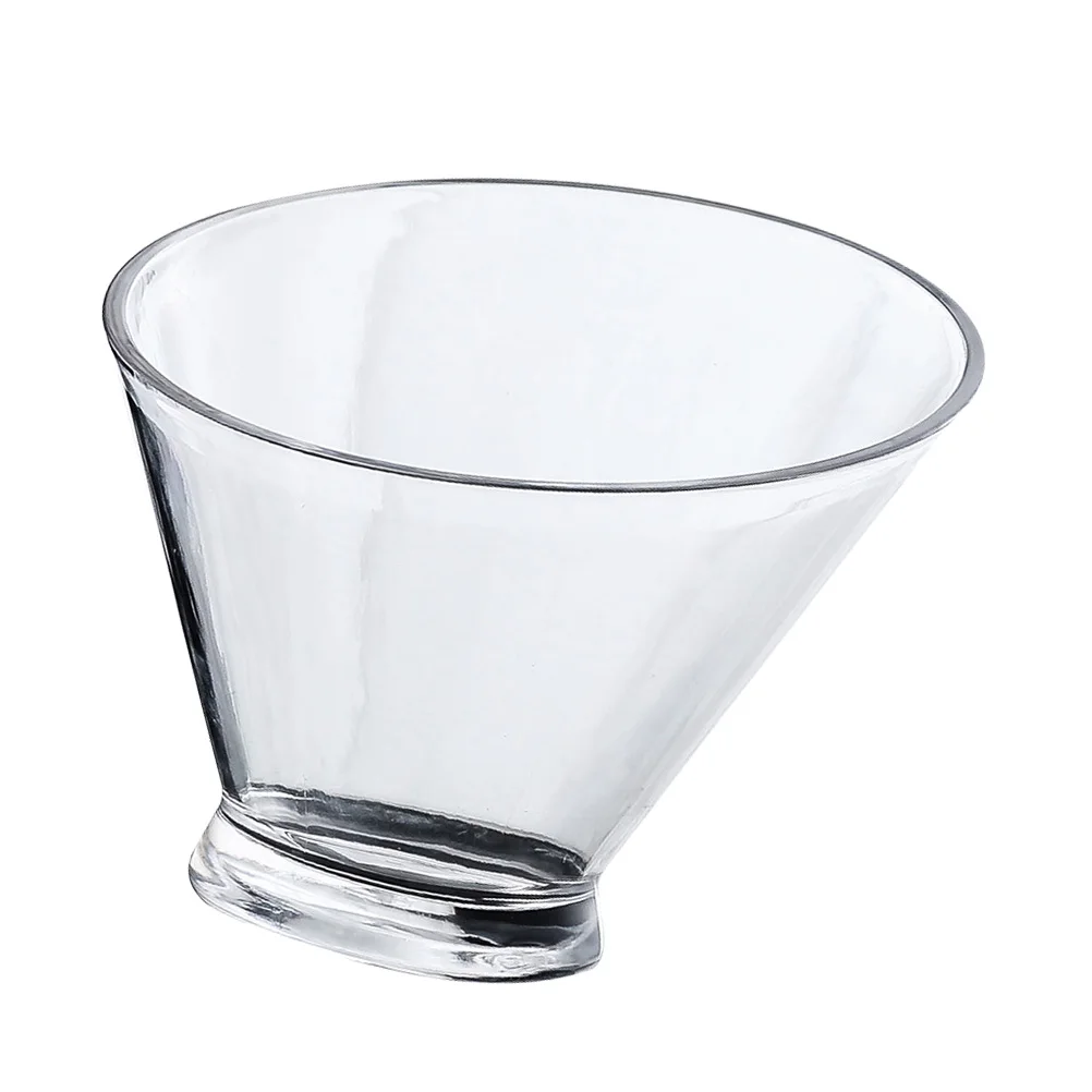 

Acrylic Inclined Bowls Clear Salad Dessert Containers Premium Crystal Lightweight Fruit Vegetable Serving Kitchen Bar