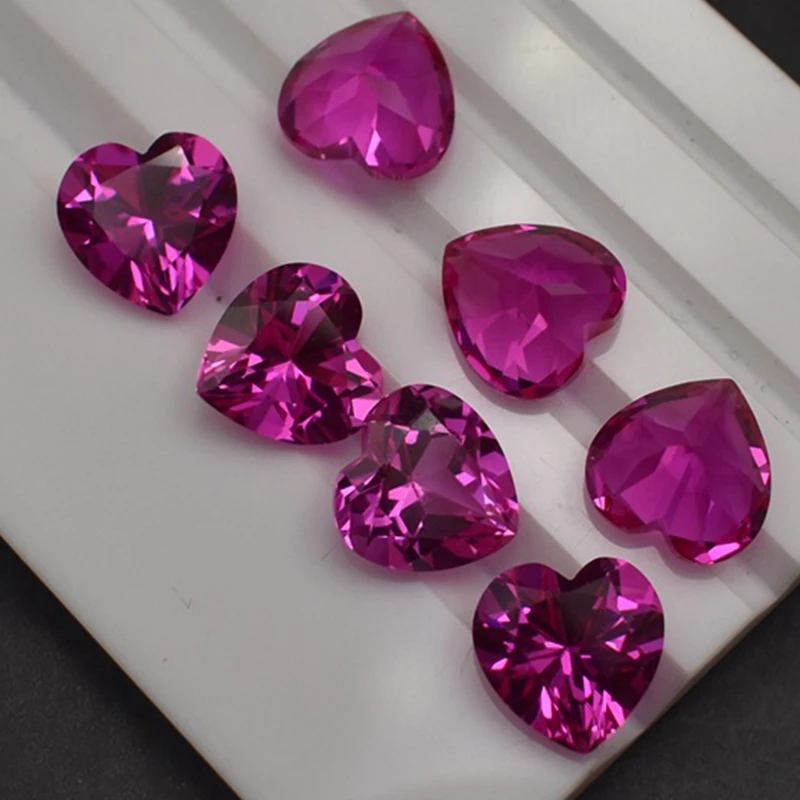 

Качественный розовый рубин, огранка в форме сердца, свечение, УФ-свет, рубин, тест, твердость Мооса для изготовления ювелирных изделий/коллекции, драгоценный камень