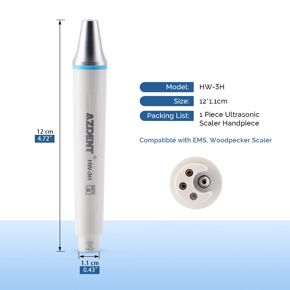 AZDENT Dental Ultrasonic Scaler Handpiece Ultrasonic Piezo Scaler Handpiece Fit for EMS / Woodpecker / VRN