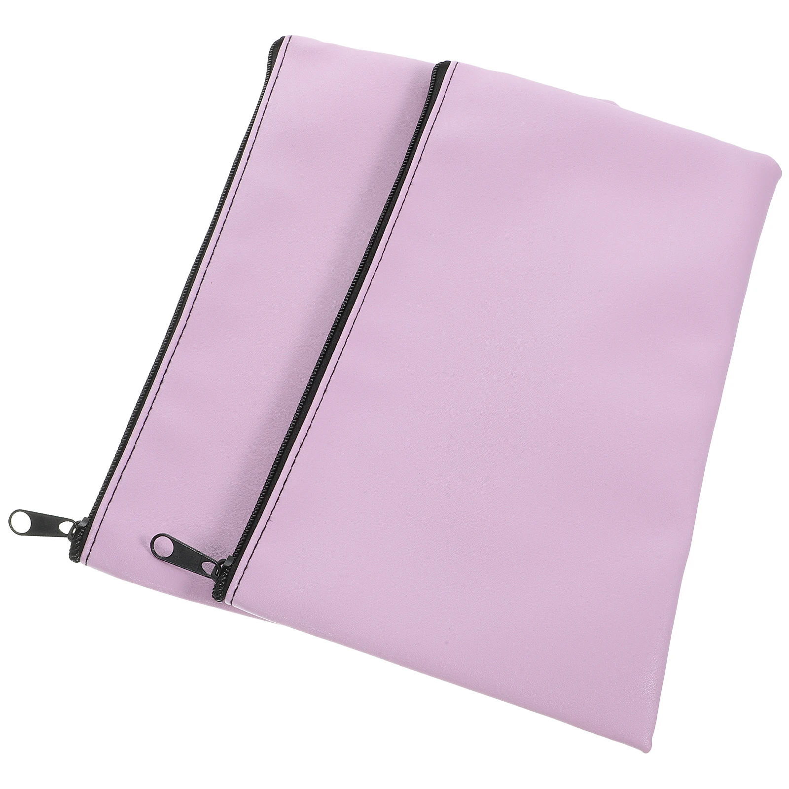 

2 Pcs Bill Bag Zipper Deposit Zippered Money Pouches for Cash Storage Bank Bags Pu with