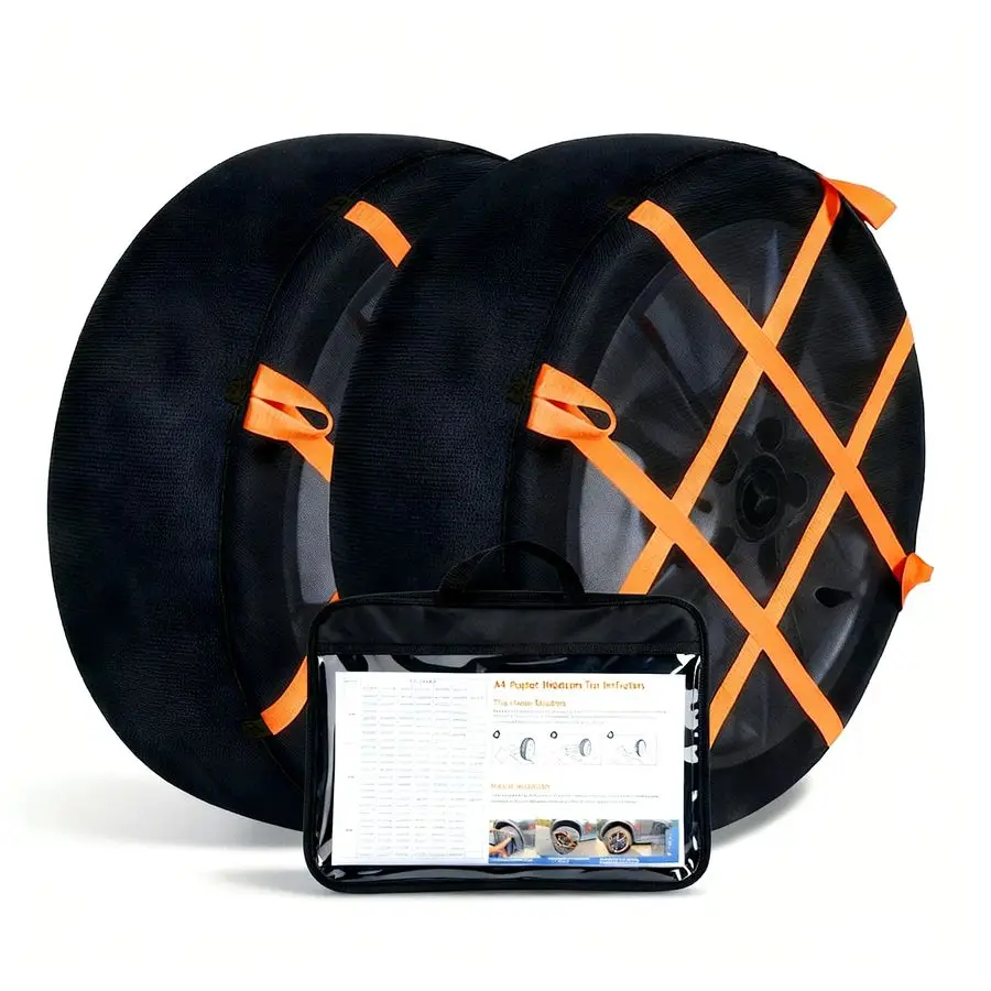 

Socks for Tires 2 Pcs, Thickness Winter Traction Socks for Cars SUV Pickup Trucks, Easy Install Snow Grip for Driving, Safety Wa