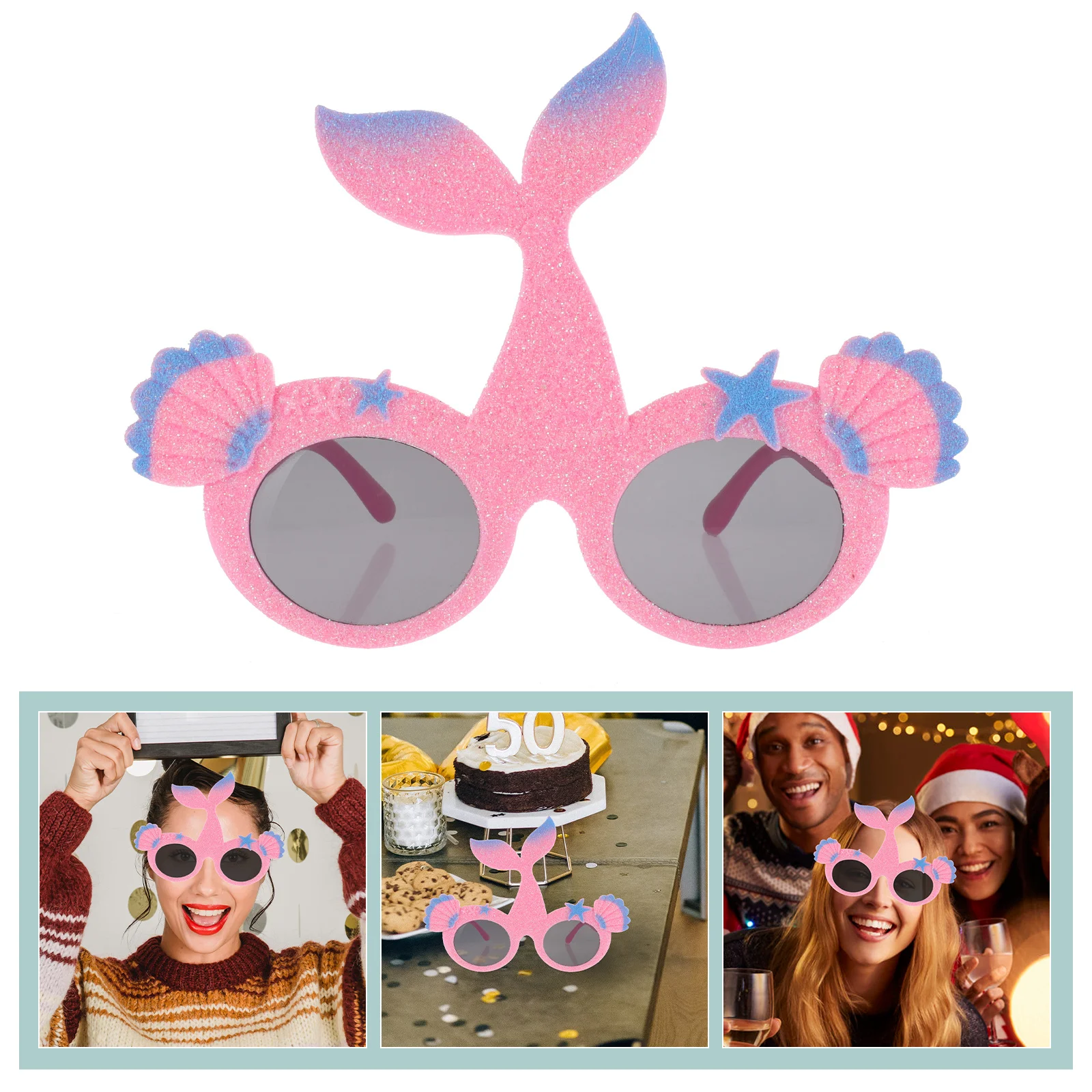 แว่นตาธีมมหาสมุทร แว่นตาปาร์ตี้นางเงือก แว่นตาสำหรับงานวันเกิด งานแต่งงาน งานแฟนซี ถ่ายรูป ของตกแต่งสไตล์ฮาวาย แว่นตาตลก