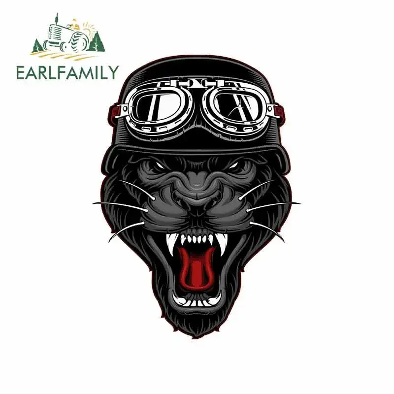 EARLFAMILY 13cm x 8.7cm for Gorilla Biker Cartoon Car Stickers Helmet Motorcycle Sunscreen Vinyl JDM Bumper Trunk Truck Graphics