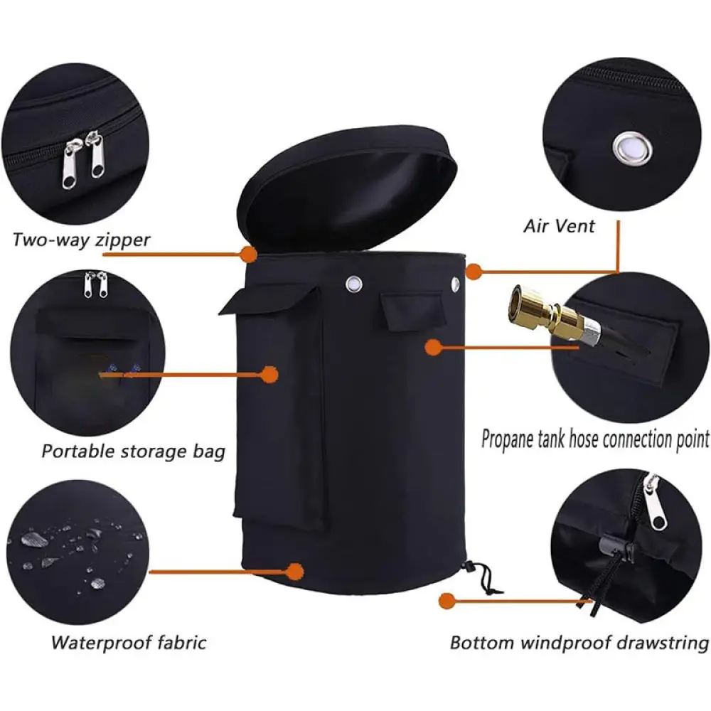 Outdoor Cylinder Protective Cover Oxford Cloth Gas Bottle Sleeve Waterproof Breathable Grill Tool Storage Case