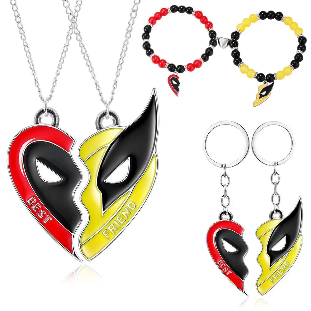 Disney Marvel Deadpool y Wolverine llavero COLLAR COLGANTE película periféricos pareja recuerdos joyería fiesta regalo para chico juguete