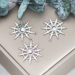 3pcs Stainless Steel Casting Sun Moon Charms Sunburst Pendant Women DIY Making Earrings Necklace Bracelet Jewelry Accessories
