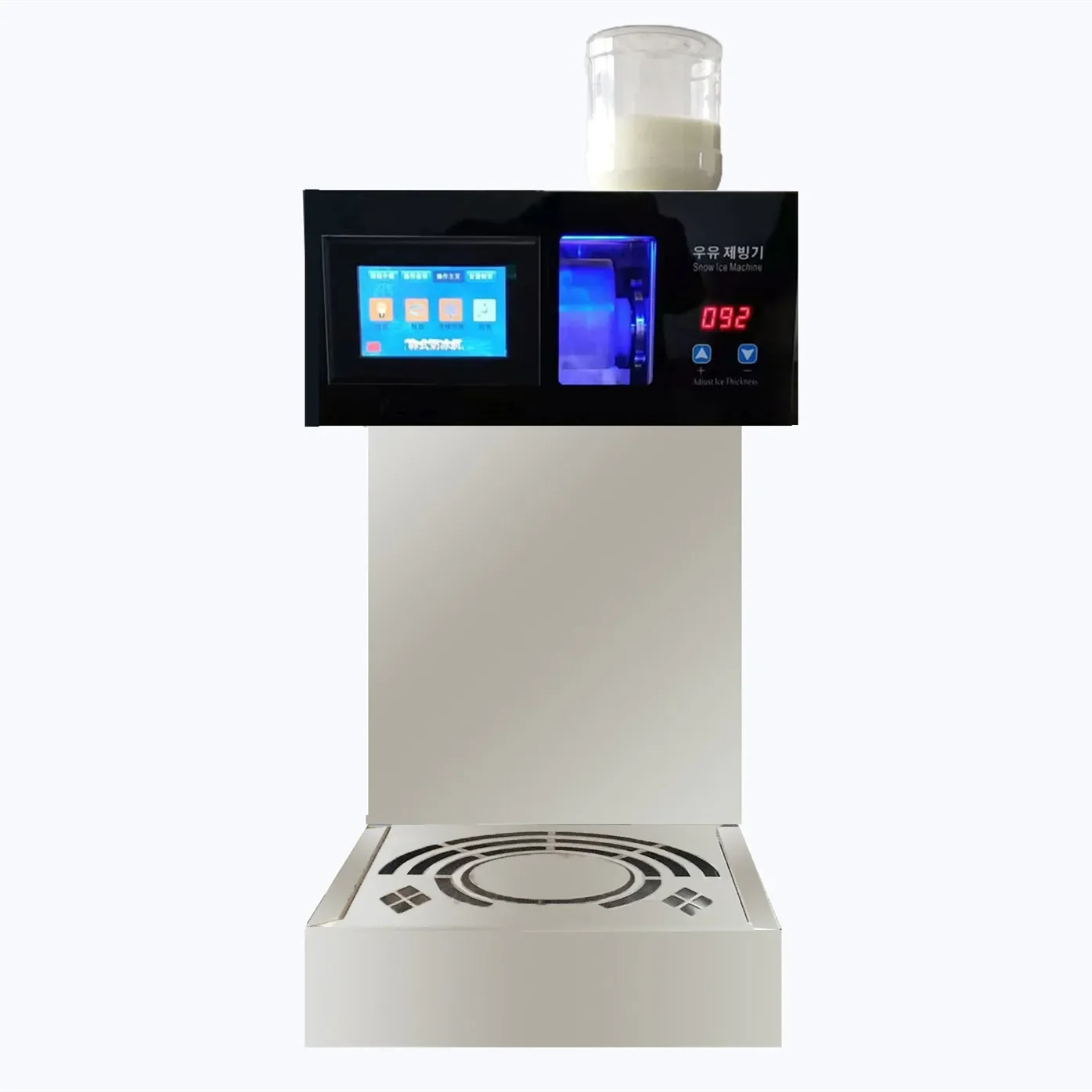 Top Sale Automatic Flake Ice Shaver Manufacturing Korean Bingsu Ice Milk Snow Shaving Machine