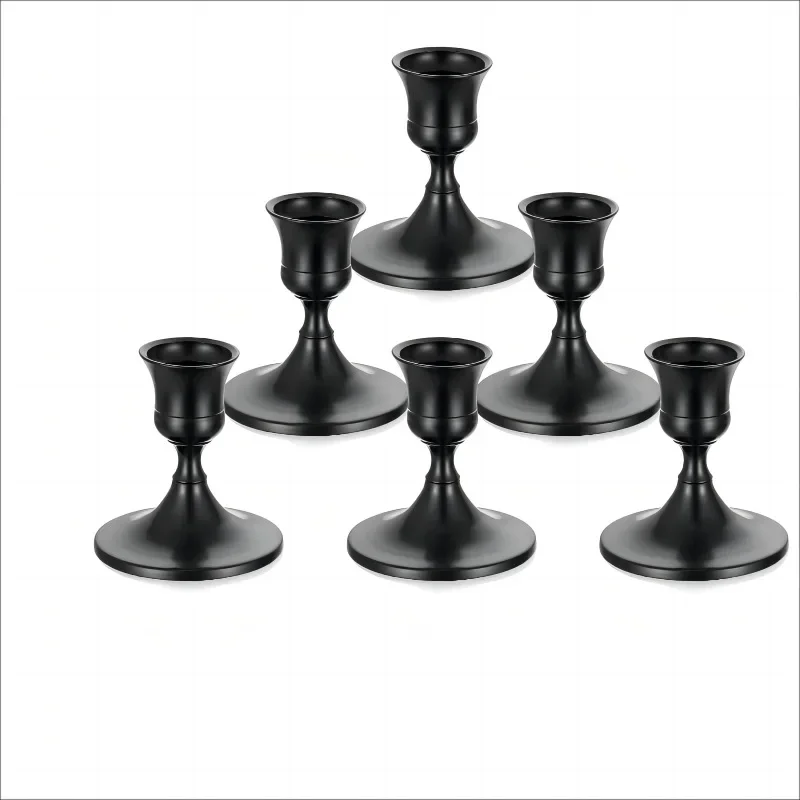 6Pcs Black Candle Holder Taper Candle Holders, Set of 6 Candlestick Holders Decor for Home Decor