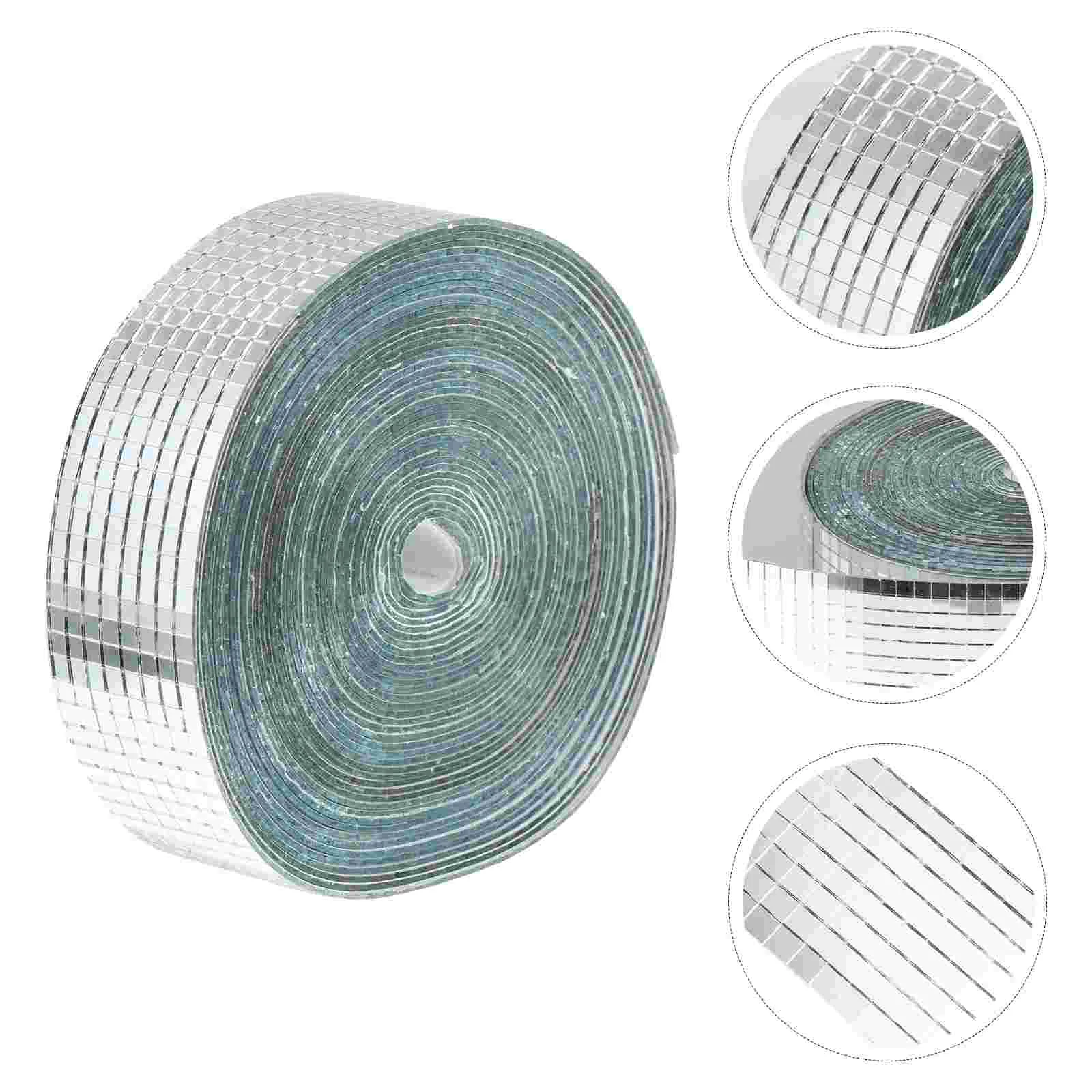 Peel and Stick Mosaic Mirror Disco Ball Tiles for Wall Stickers Mini Glass Ceramic Craft Squares Double Sided Tape