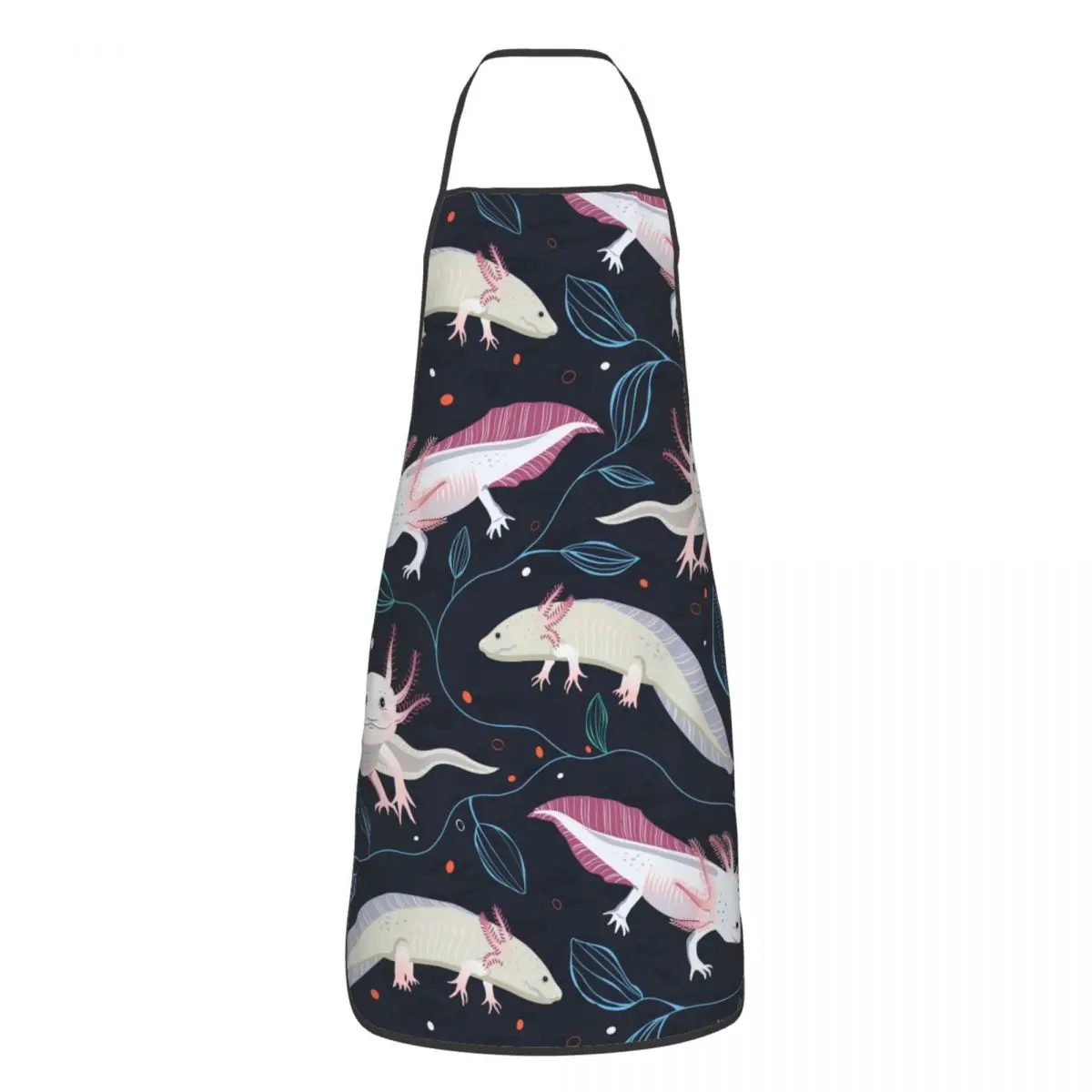 Custom Unisex Cute Salamander Animal Axolotls Kitchen Chef Cooking Baking Apron Women Men Tablier Cuisine for Gardening