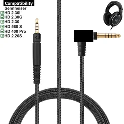 4.4mm 2.5mm Balanced Replacement Braided Cable Extension Cord For Sennheiser HD 400 Pro 560 S 2.20S 2.30 2.30i 2.30G Headphones