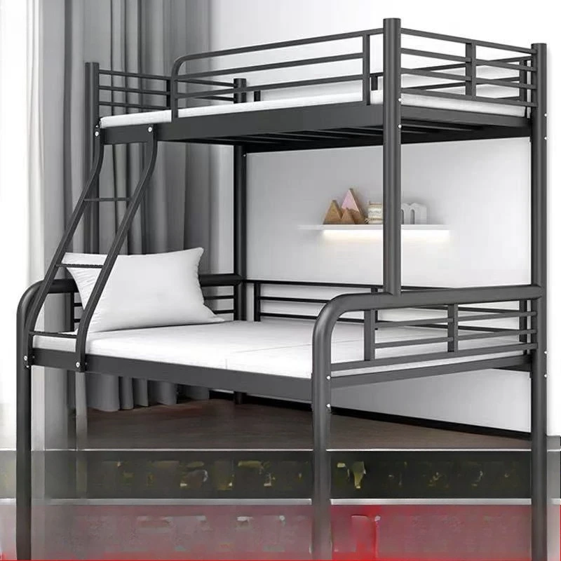 Letto a castello in ferro battuto Letto a castello doppio Dormitorio per studenti per bambini Famiglia per adulti alta e bassa