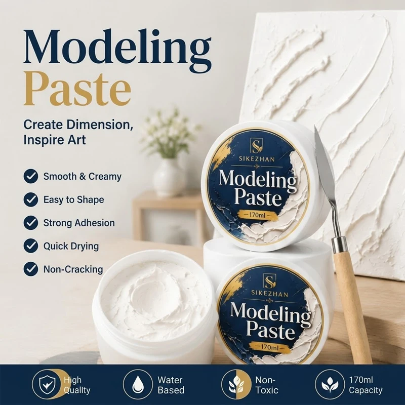 Professional Modeling Paste for Acrylic Painting with Palette Knife Set Texture Medium for Relief Art and 3D Sculpture- SIKEZHAN