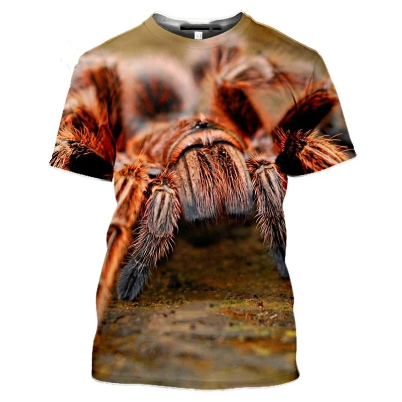 Animal Spider 3D Print T Shirt Summer Men\'s O-Neck T-shirt Casual Short Sleeve Oversized Pullover Tees Streetwear Men Clothing