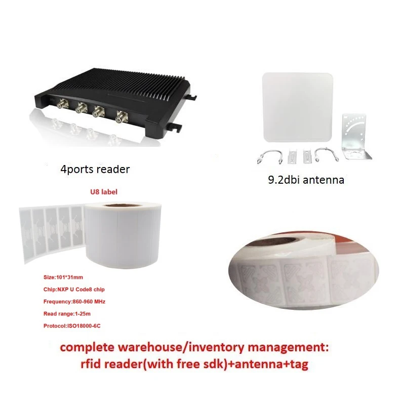 Imagem -05 - Etiqueta de Etiqueta Passiva Chip u8 Papel Pet Descartável Uhf Rfid Longo Alcance 125m Epc Classe Gen2 Iso180006c 860-960mhz