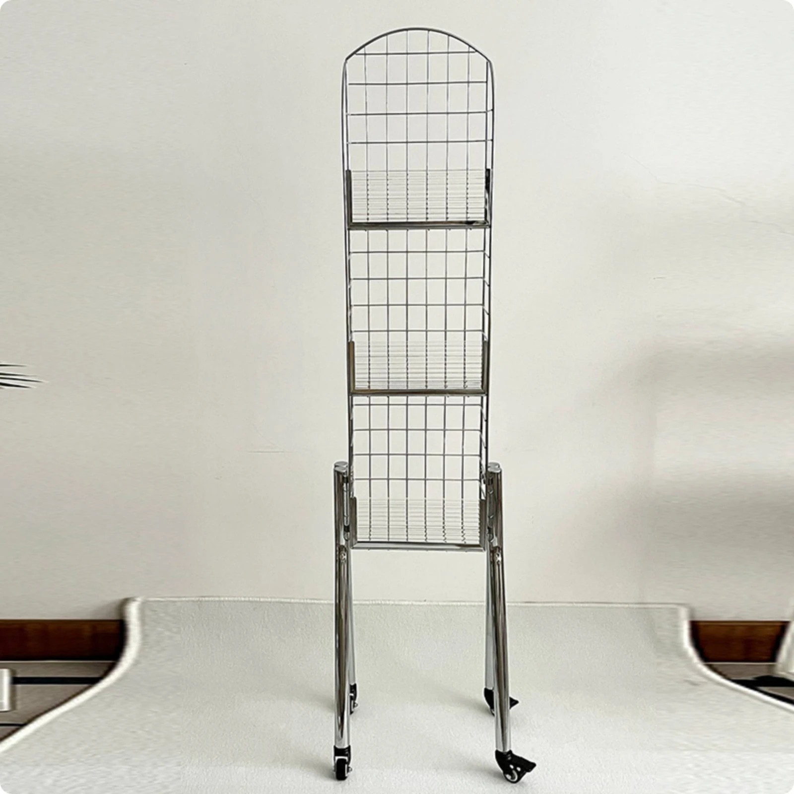 3-Tier Utility Cart Slim Wire Shelving Unit Wire Metal Shelving Space-Saving Storage Shelves with Casters Multipurpose