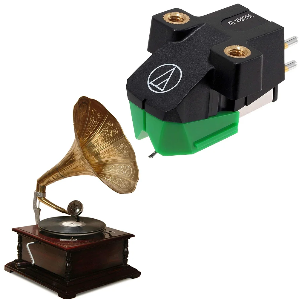 AT-VM95E Moving Magnet Stereo Cartridge Stylus Parts Double-moving Magnetic Vinyl Cartridge for LP Vinyl Record Player Turntable