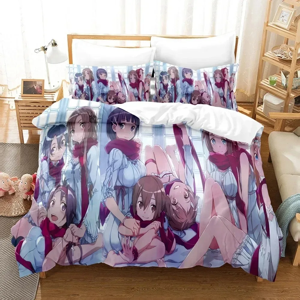 3D Print Anime Sword God Domain Bedding Sets Duvet Cover Set With Pillowcase Twin Full Queen King Bedclothes Duvet Cover