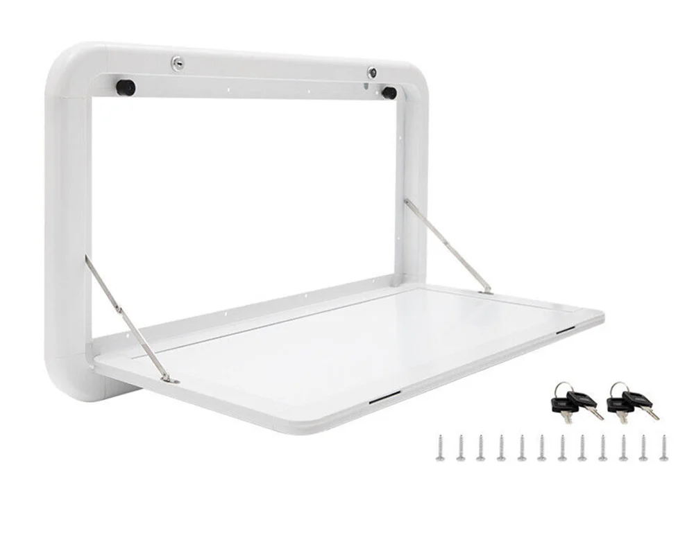 Sturdy RV Caravan Camper White Aluminum Alloy Profile Foldable Dining RV Table