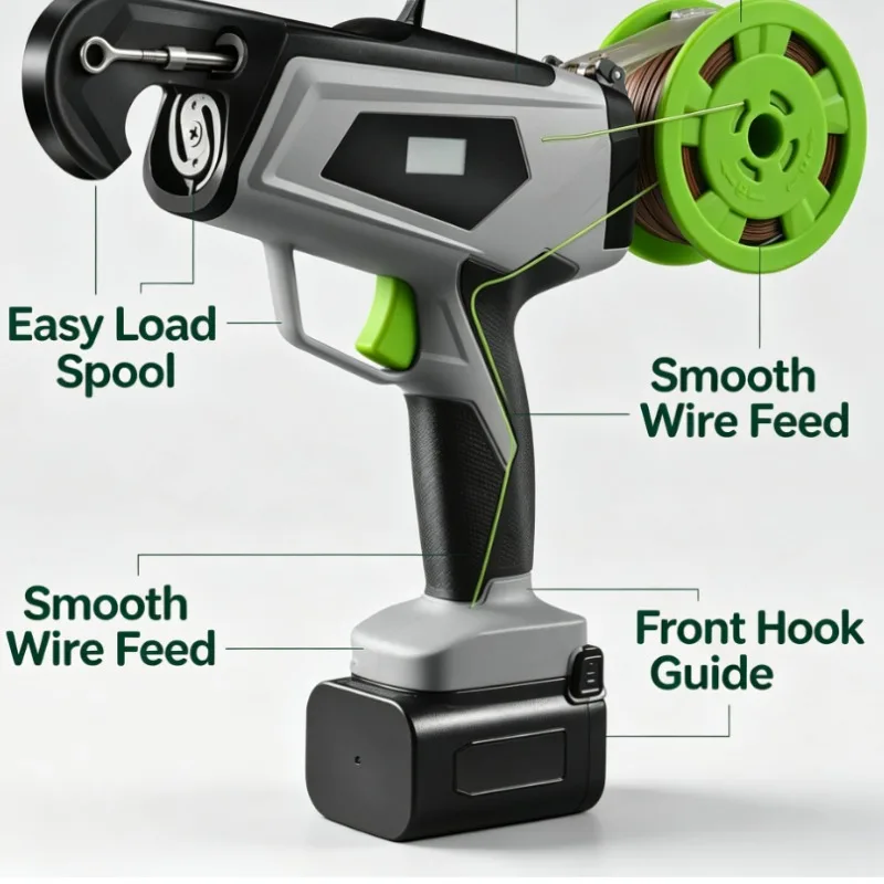 Automatic Vine Tying Machine With Digital Display And Reel For Grapevine And Tomato Stem Binding In Vineyard
