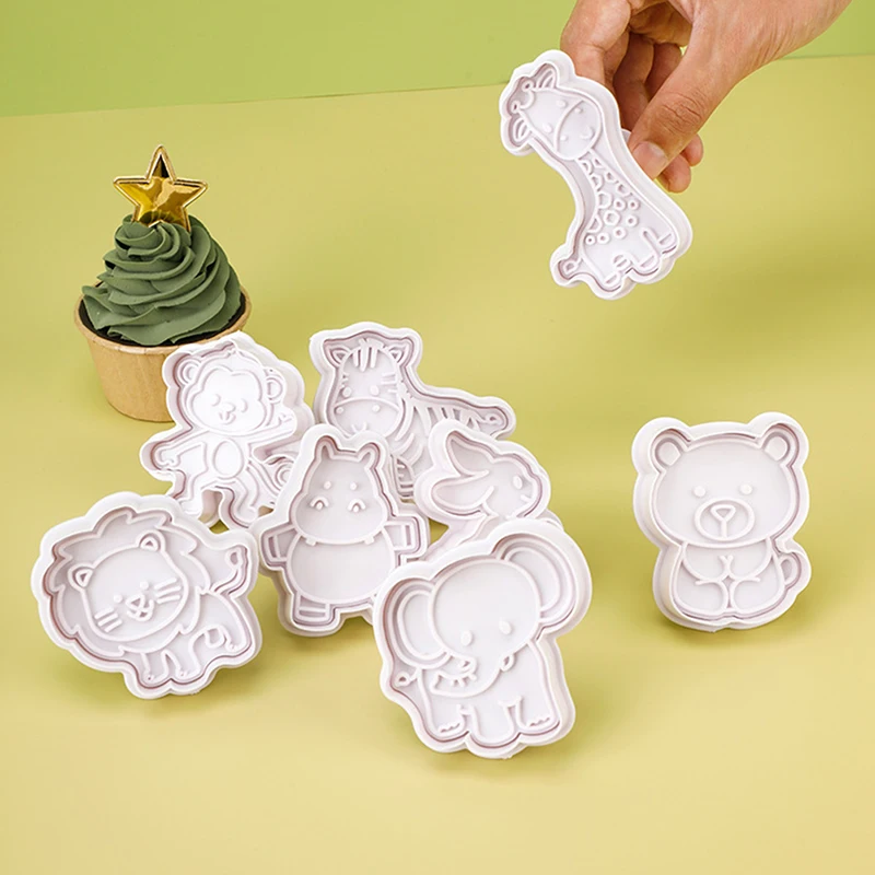 Creative plastic simulation cookie mold complementary food diy baking tools Cake set cake mold animal series