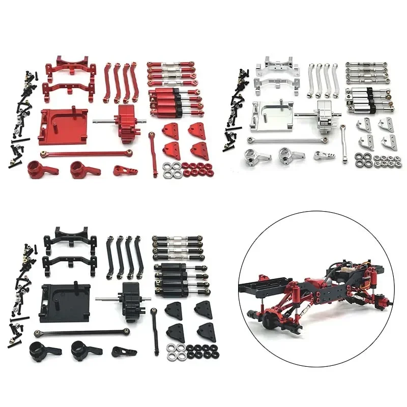 New MN99S Metal Chassis Link Rod Pull Rod Mount Oil Shock Absorber Gearbox Motor Mount Kit 1/12 RC Car Upgrade Parts