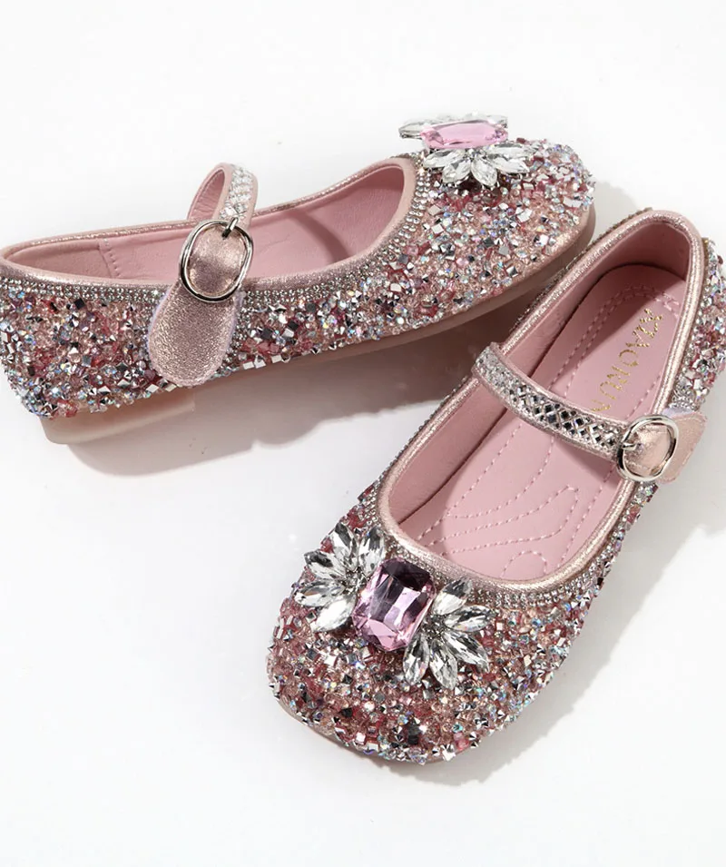 Picture 4: Children Princess Shoes 2025 Elegant Rhinestone Bowknot Kids Leather Shoe Fashion Spring Summer Girls Dancing Shoes CSH1567