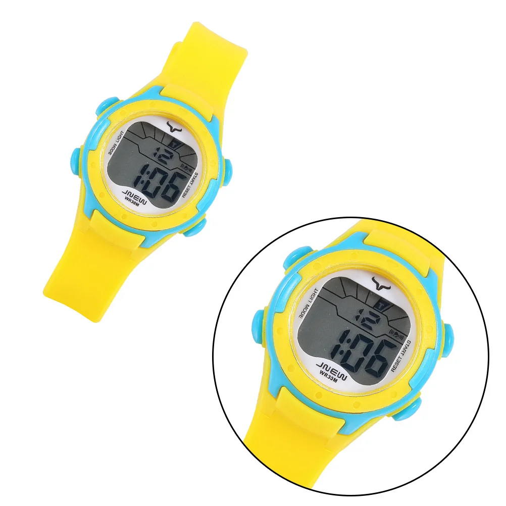 

Waterproof Kids Sports Watch Yellow Durable Comfortable Wristband Accurate Timekeeping Cartoon Students Watch Kids Accessories