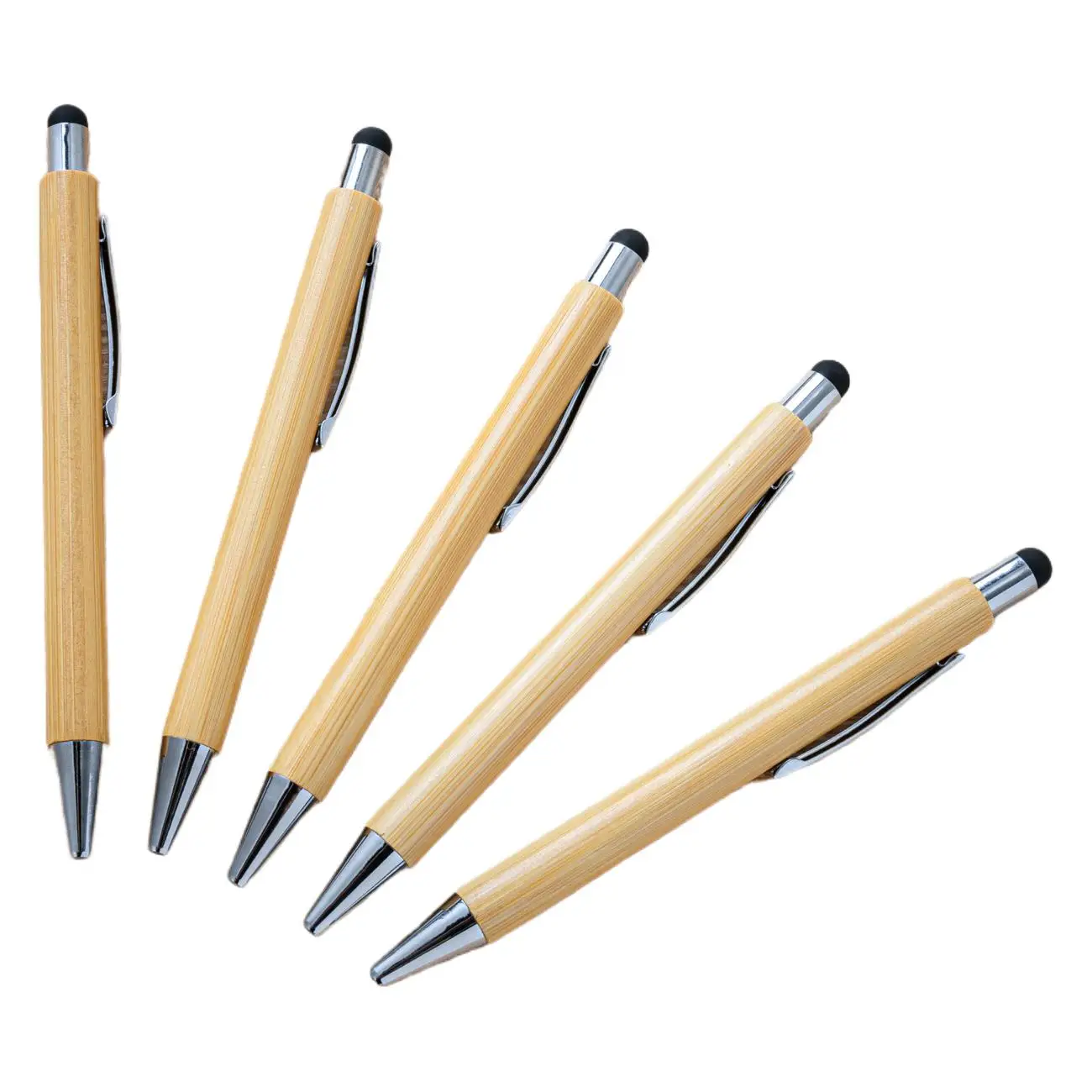 

50PCS Stylus screen touch Bamboo Ballpoint Pen Black Ink 1mm Office Student Pens Ballpointpens