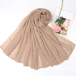 Women Classic Muslim Crinkle Hijab Scarf Soft Cotton Head Scarves Turban Shawls Wraps Islamic Headband Femme Musulman Headcover