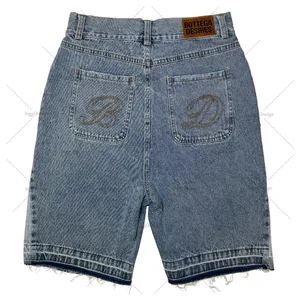 High -waist -waisted american -waist -washed jeans, retro harajuku, large fashion brand jeans, Y2K Goth Punk Shorts 8 Main Sales Men's Bermuda Jeans - №4