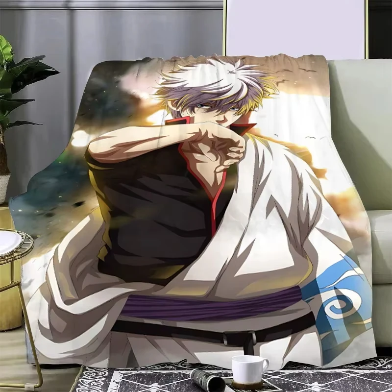 Fashion Anime GINTAMA Gintoki Sakata Printed Picnic Blankets Warm Blanket Soft and Comfortable Blanket Home Travel Birthday Gift