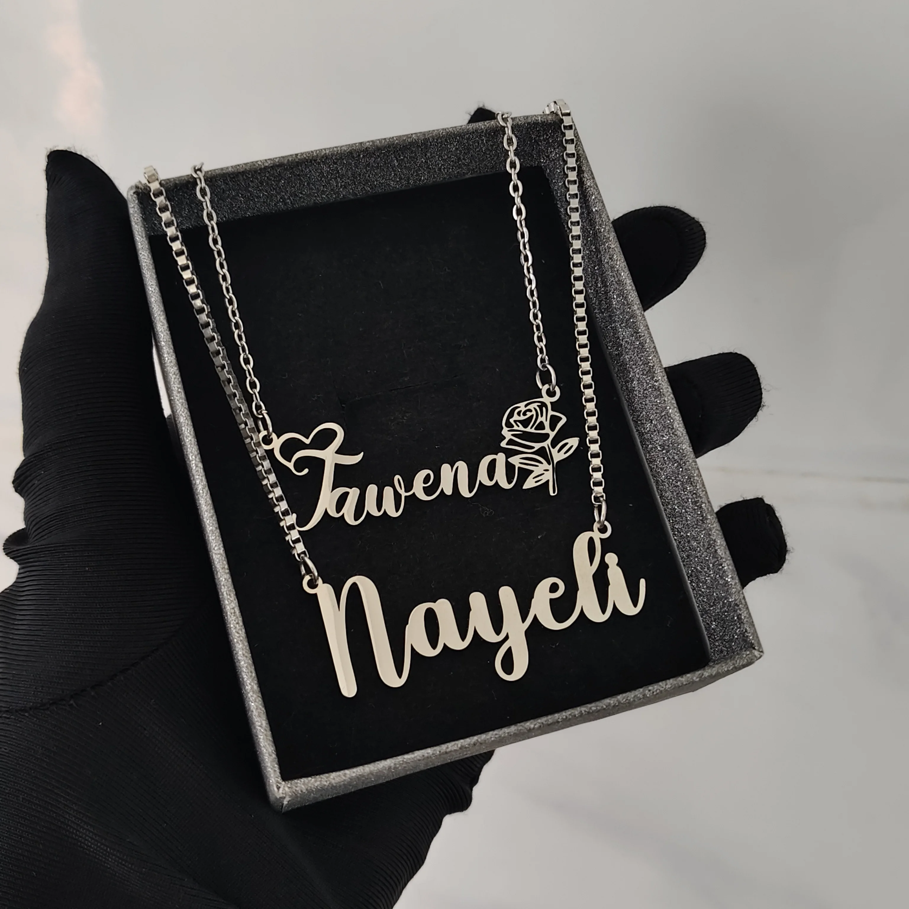 

DHQH New Wholesale Customized Name Silver Necklace Personalized Letter Silver Necklace Birthday Gift Manufacturer Direct Sales