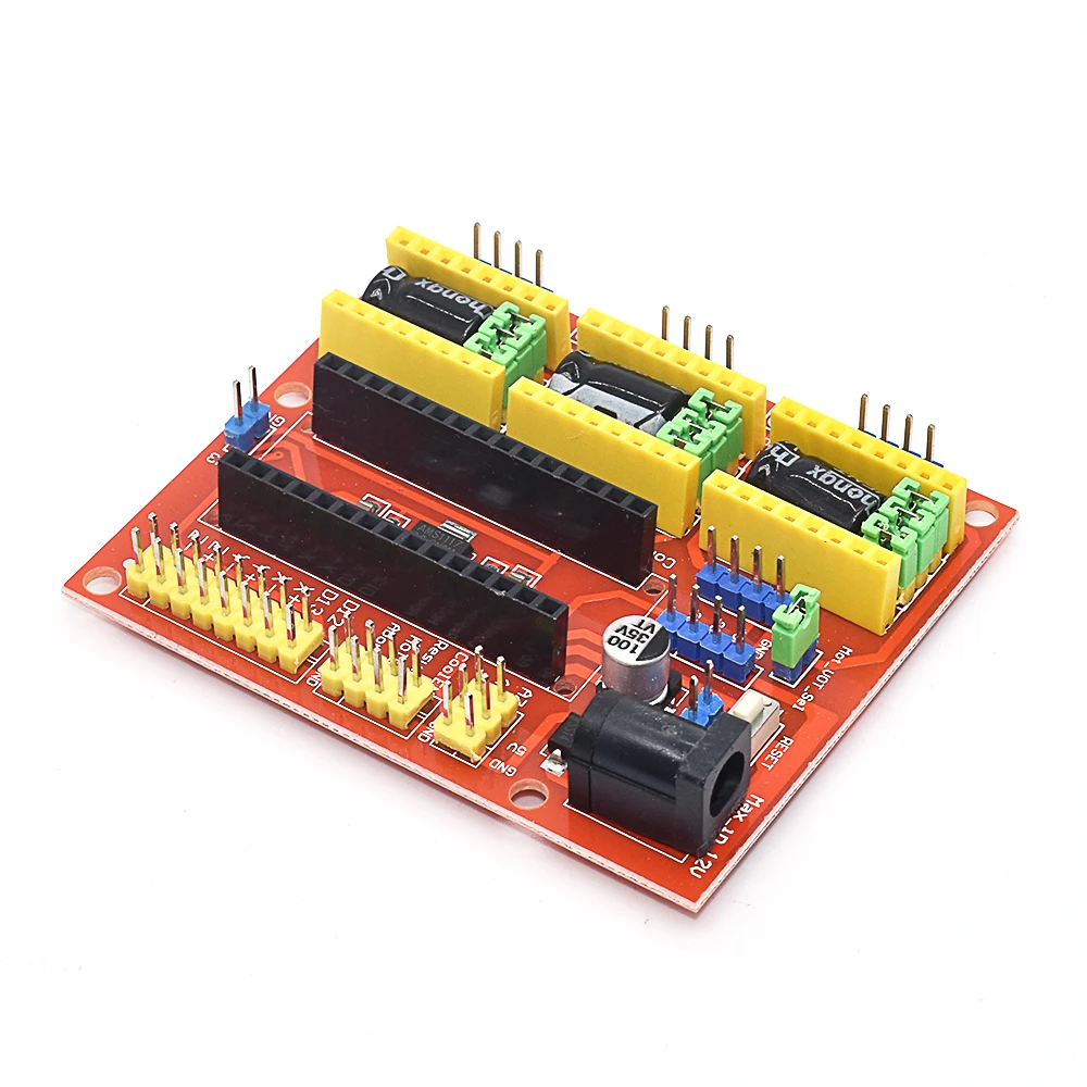 Placa Controladora de Gravação CNC LIZAO Shield V3 V4 com Driver A4988 Compatível com Nano 3.0 para Kit DIY de Impressora 3D