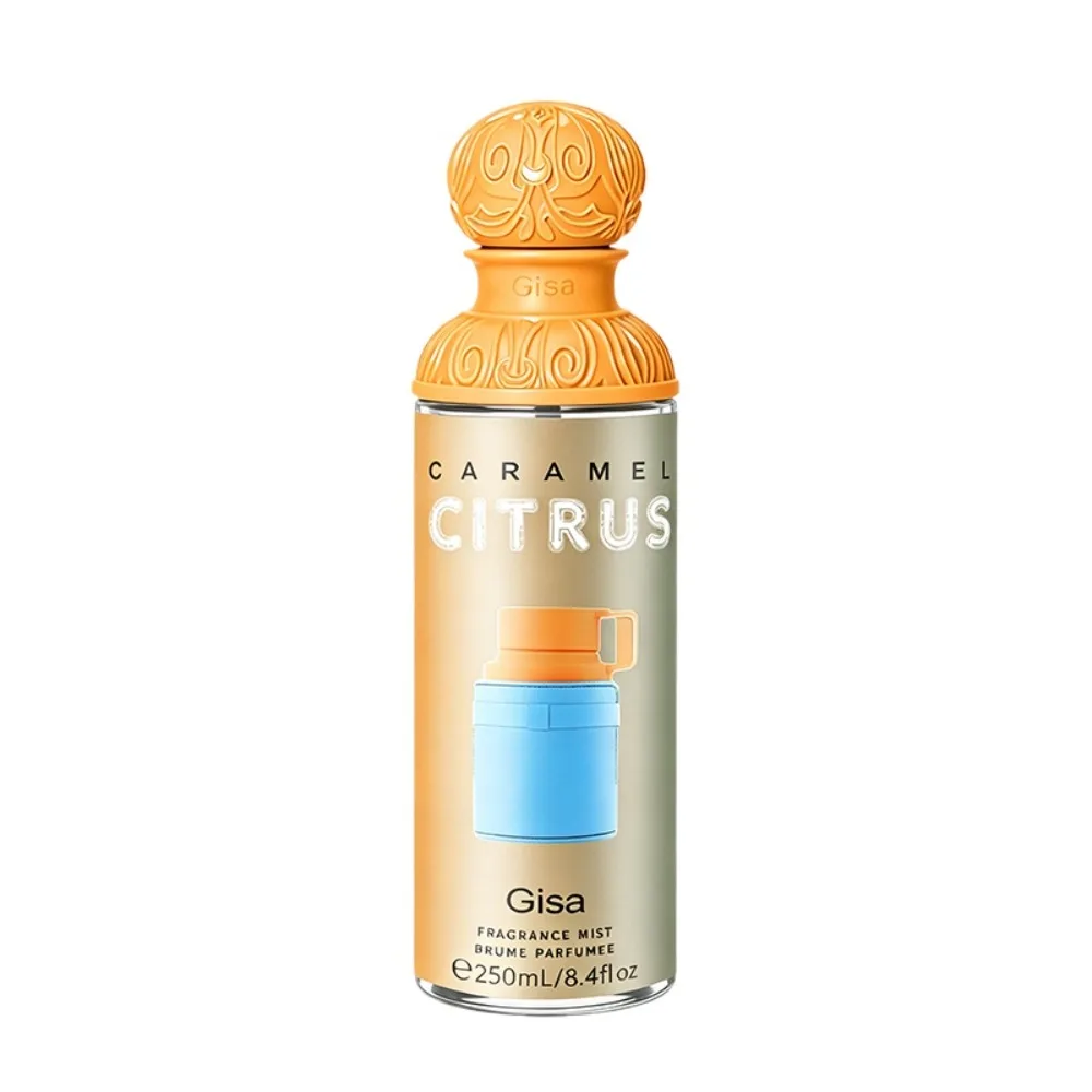 Gisa 250ml Caramel Citrus Fragrance Mist Woody Fruity Floral Scent Long Lasting Natural Fresh Perfume Mist For Daily Use Unisex