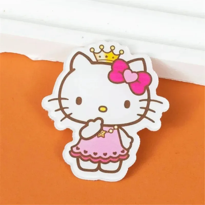 Sanrio Hello Kitty Cartoon Brooch Anime Action Figures My Melody Kuromi Cinnamoroll Lapel Pins Backpacks Broocher Collar Jewelry