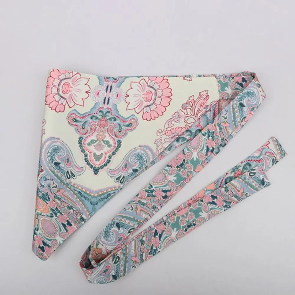 Chinese Style Ethnic Triangular Waistband Embroidered Printing Tassel Floral Triangular Belt Clothing Accessories Jeans Decor
