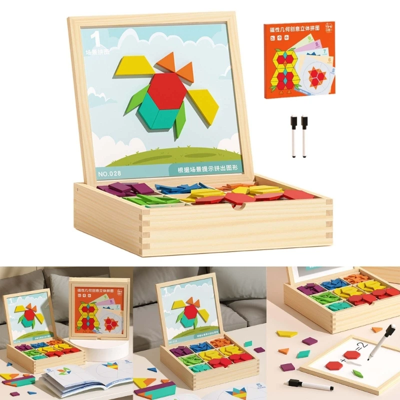 Jouet Puzzle géométrique magnétique, jeu amusant éducatif pour enfants adultes, favorise créativité D5QA