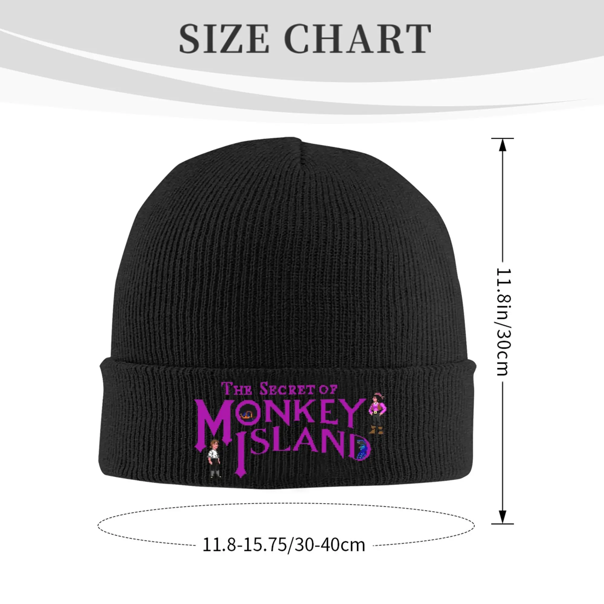 Secret of Monkey Island Logo Knitted Hat Beanie Autumn Winter Hats Warm Acrylic  Fashion Funny Games Caps for Men Women Gift,