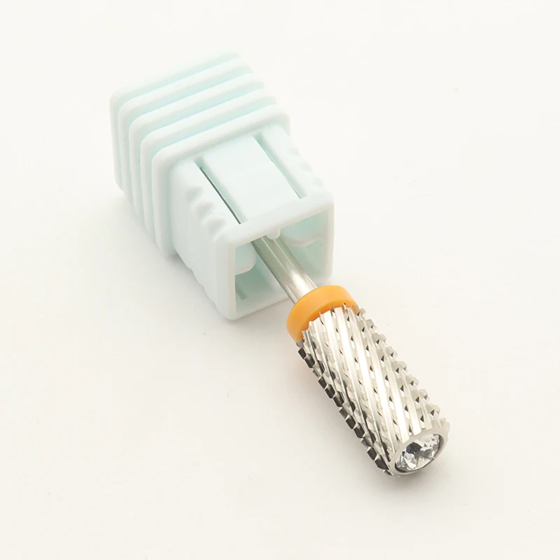 New Silver! Quality 6.5mm Diamond Big Round Top Barrel Original Tungsten Steel Carbide Manicure Nail Drill Bit File Accessories
