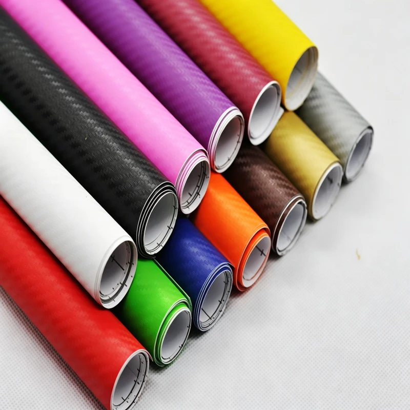 150cm Width 3D Carbon Fiber Vinyl Film Waterproof Self Adhesive Car Motorcycle Wrap