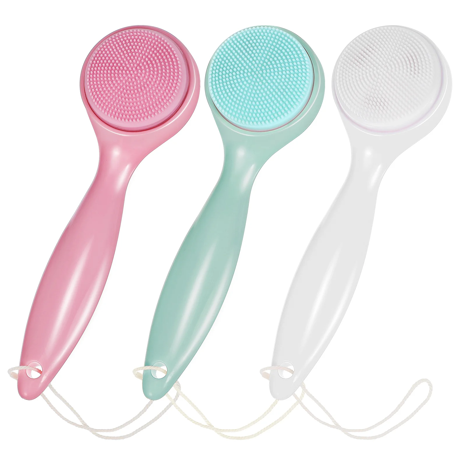 

3 Pcs Exfoliating Loofah Face Scrubber Cleansing Brush Silicone Manual Facial Cleaner Headband