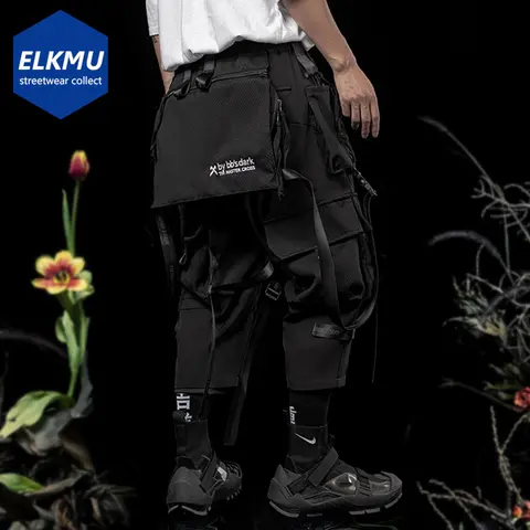 Punk Techwear Cargobyxor Stora Fickor Band Överdimensionerade Hiphop Svarta Byxor Joggingbyxor Streetwear Harajuku Lösa Harembyxor 10 best sales plus size techkläder - №1