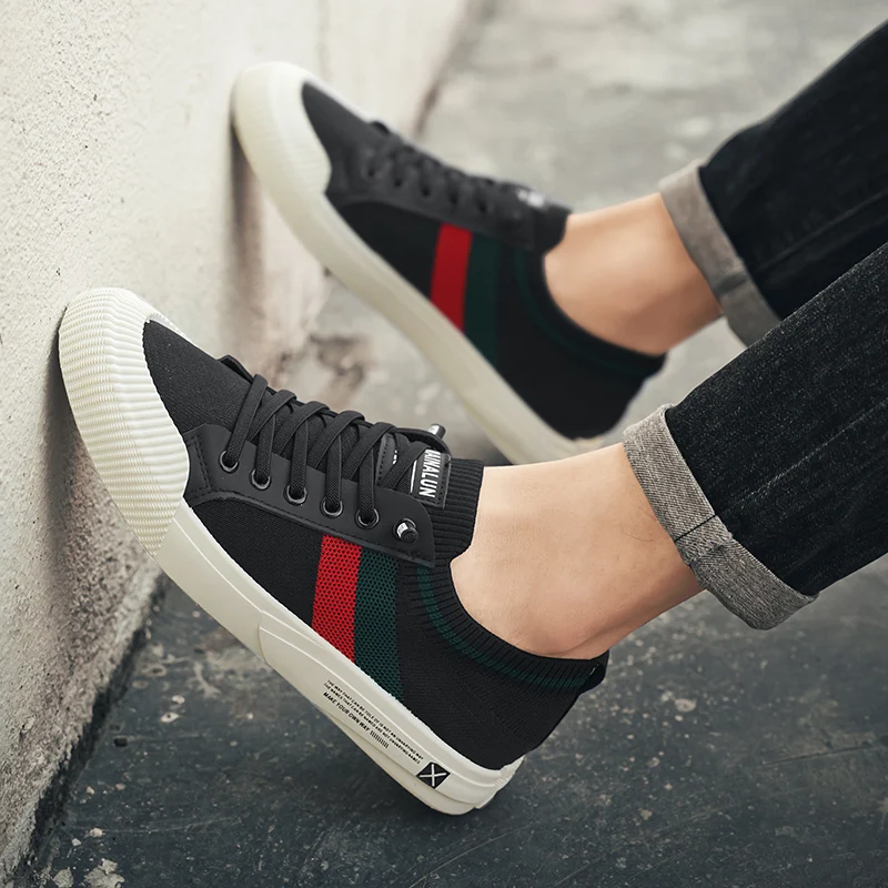 Herren-Sneakers aus Canvas – rutschfeste und strapazierfähige Sportschuhe, atmungsaktive Innensohle, leichtes Design von Sohle und Obermaterial, geeignet für – Detail 6