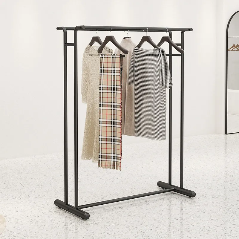 Tieyi clothing store display rack Nakajima double-row window clothes rack women's clothing parallel bars middle display