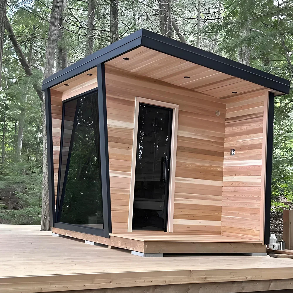 FL Hot Sale 2-Person Outdoor Traditional Sauna Room with Steam Shower Function Customized
