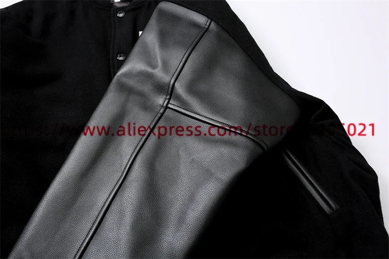 WTAPS Leather Baseball Coat Jacket Women Men Best Quality Flocking Towel Embroidery Clothing