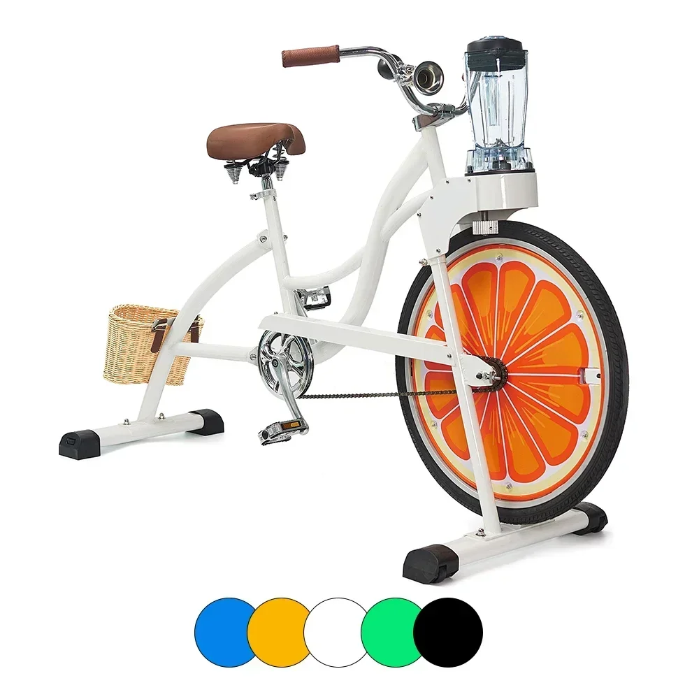 

EXI bicycles advertisement Mixer Customized White Chopper Cruiser Stationary Power Smoothie Bike